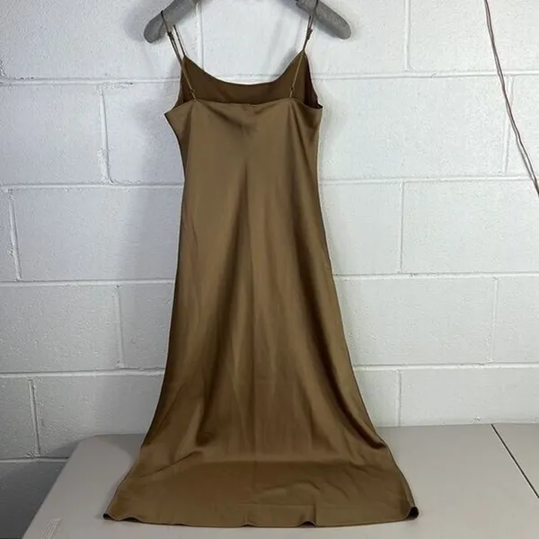 NWT sz 00 xs J. Crew Gwyneth slip dress in luster charmeuse Camel BV496 xs - Image 5