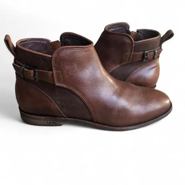 Ugg Australia Womens Size 8 1008677 Demi Chestnut Side Zip Ankle Boots Shoes - Image 2