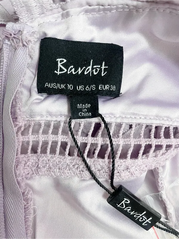 NWT Bardot Gemma Dress US 6 Orchid Purple Lace Halter Open Back Cocktail Wedding - Image 11