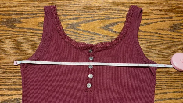 Hollister Burgundy Ribbed Lace Trim Bodysuit Size Small - Image 7
