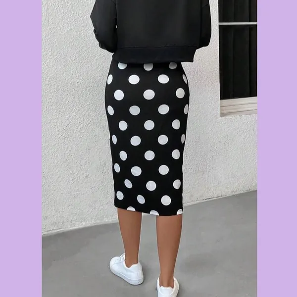 Moa Moa Black and White Polka Dot Skirt - Image 10