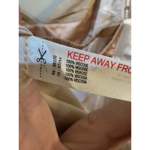 By Anthropologie Colorblock Satin Slip Dress Lounge Wear size XL cream color - Image 9