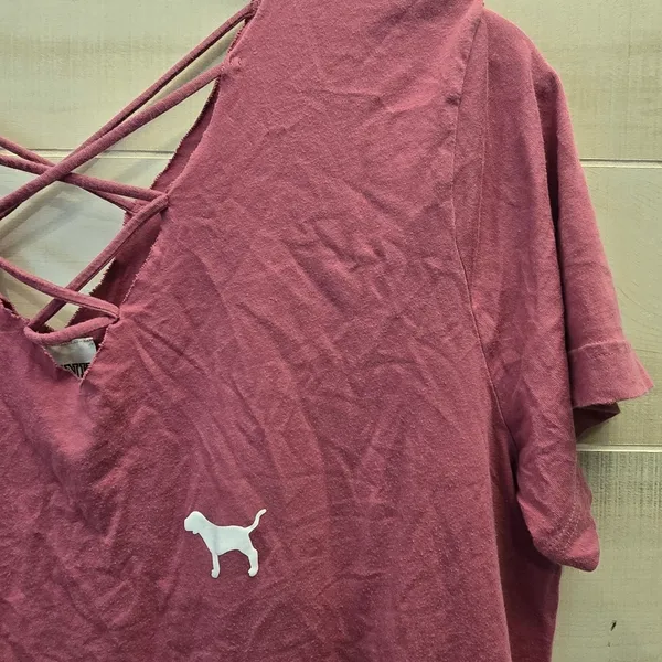 {L} Victoria's Secret Crisscross Tee Magenta - Image 5