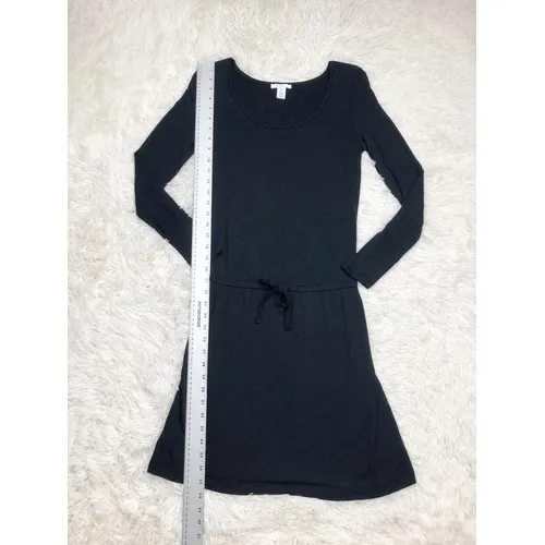 Daily Ritual Black‎ Long Sleeve Knit Drawstring Sheath Dress Size XS - Image 5