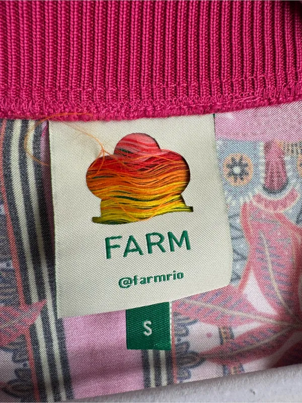 Farm Rio Macaw Scarf Pink Cardigan S NWOT - Image 6