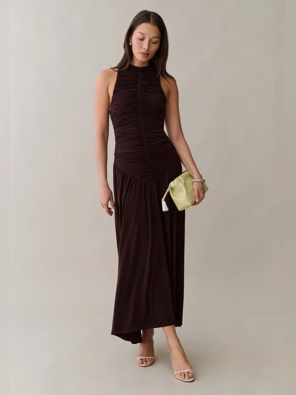 NWT Few Moda Shania Dress size Small S Coffee Brown O.p.t Helsa Studio maxi midi - Image 5
