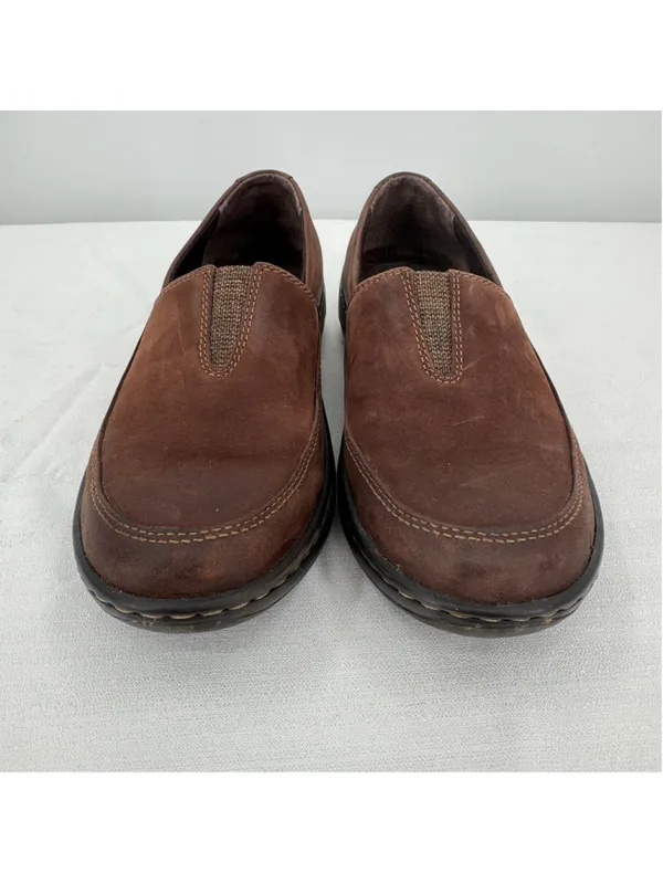 Born Brown Loafers Genuine Leather Slip On Hand Crafted Cushioned Comfort Sz 7M - Image 7