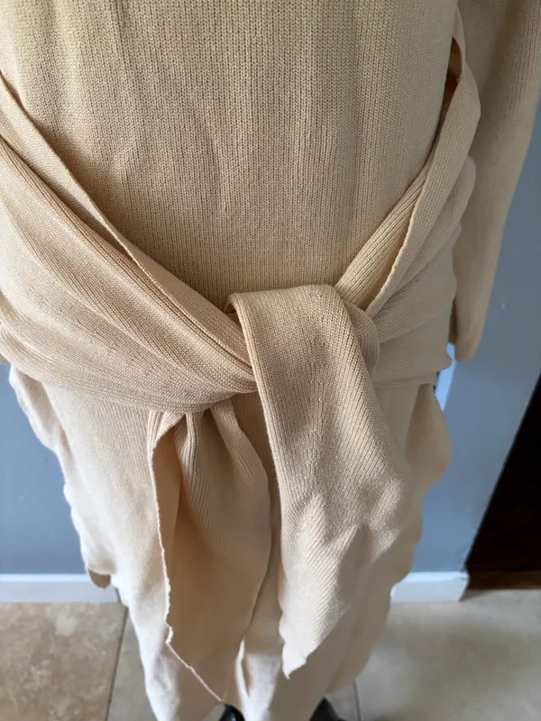SNDYS tied up mock neck knit tunic dress in sand - Image 7