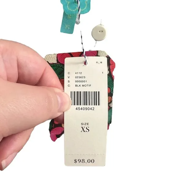 Anthropologie Farm‎ Rio Top Blouse Long Sleeve Jersey Floral Print Black Size XS - Image 12