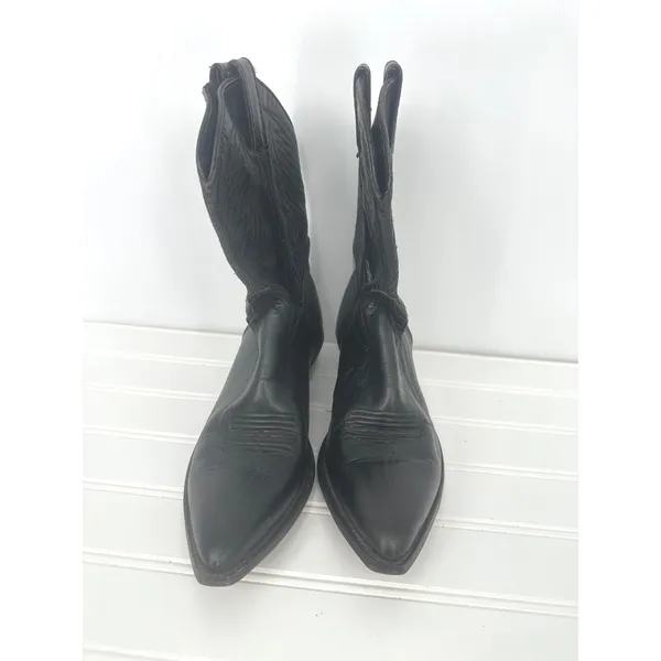 Vintage Code West Cowboy Boots Womens 7 Black Leather‎ Western Cowgirl Rodeo - Image 6