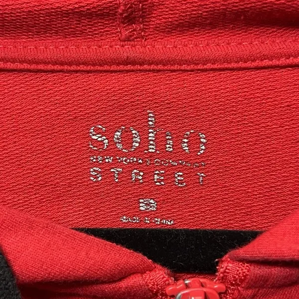 Soho‎ Street New York Company Hoodie Womens Medium Red Full Zip Lace Accent - Image 2
