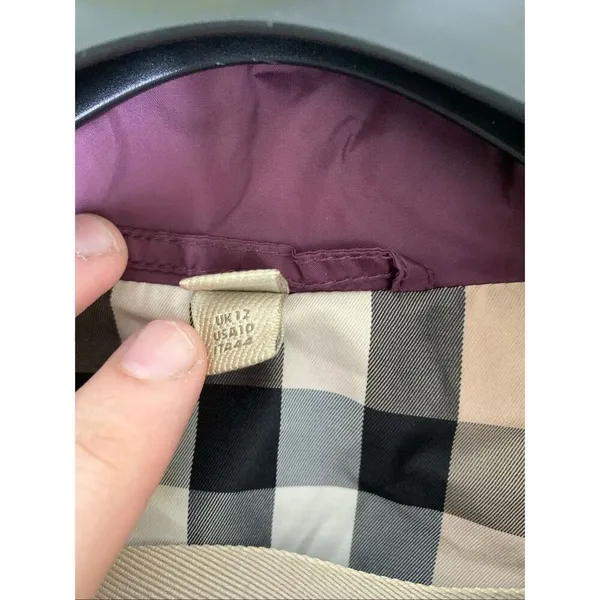 Burberry windbreaker rain utility jacket red wine color women's size 10 - Image 4