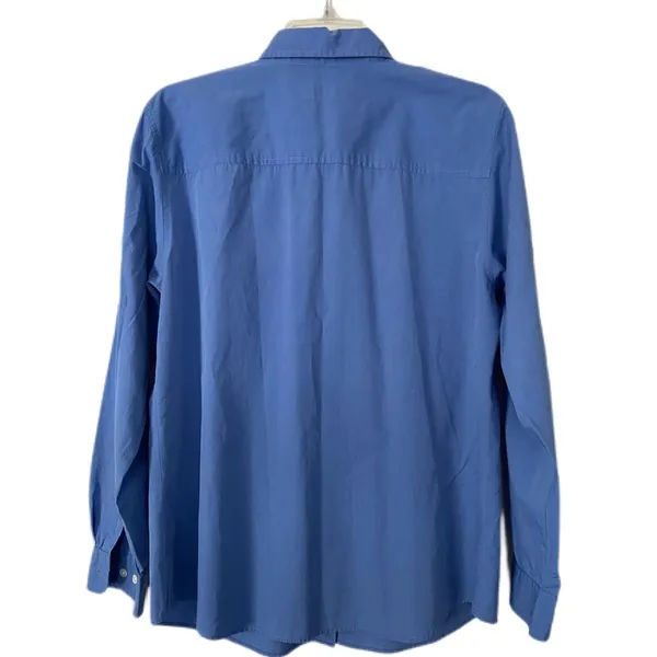 Vintage Ann Taylor Blue Button Down Shirt Size L Classic Chic Quiet Luxury - Image 3