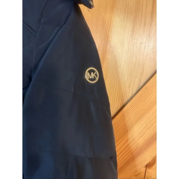 Michael Kors Long Down Quilted Puffer Jacket Tall Mock Neck Collar Size XS (5981 - Image 5