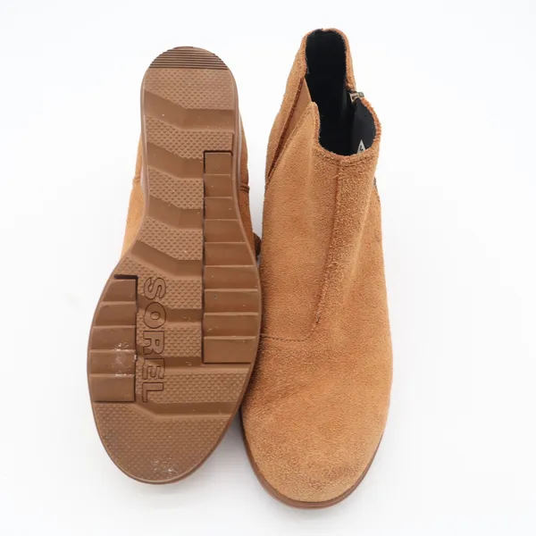 Sorel Ankle Boots Womens 8 Lolla II Tan Suede Wedge Side Zip Excellent - Image 8