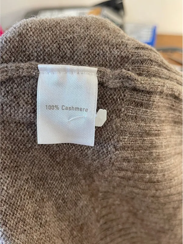 Caslon 100% Cashmere Turtleneck Taupe Brown Heather Knit S - Image 3