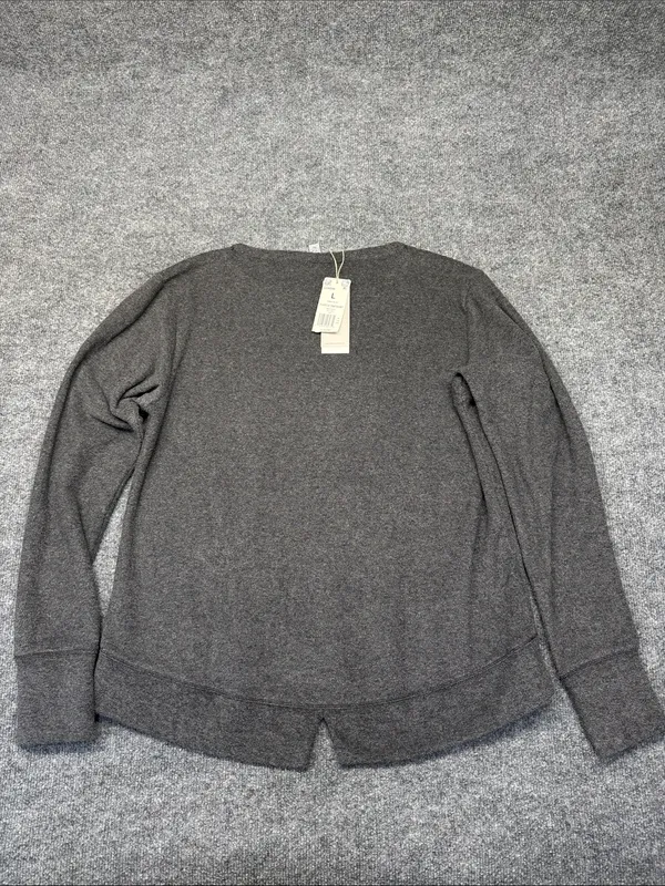 adidas Women’s Gray Heather Crewneck Fleece Pullover Sweatshirt - Image 2