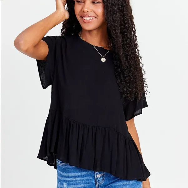 Altar’d State black baby doll crop top - Image 4