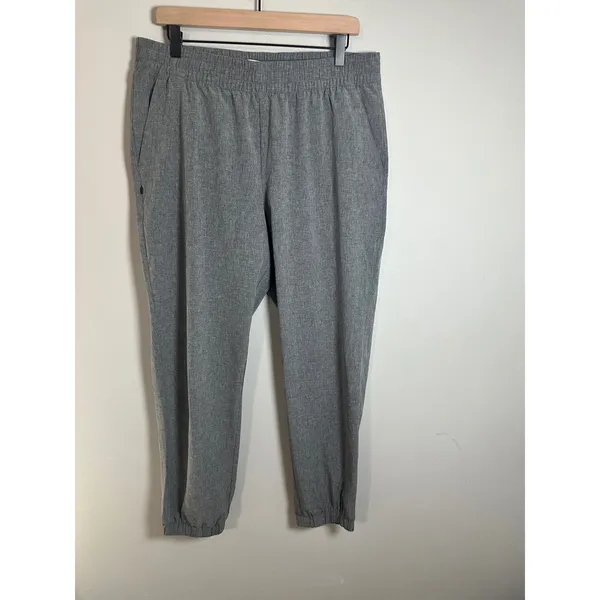 Banana Republic BR Sport Flyweight Jogger Pants Core Temp Grey Heather Womens L‎ - Image 2