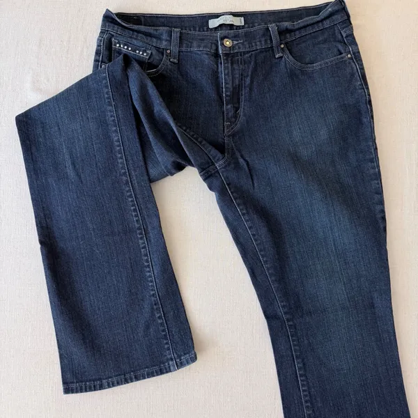 Levi's‎ 515 Boot Cut Jeans Women's 14 L/G 34x32 Studded Dark Wash Stretch - Image 4