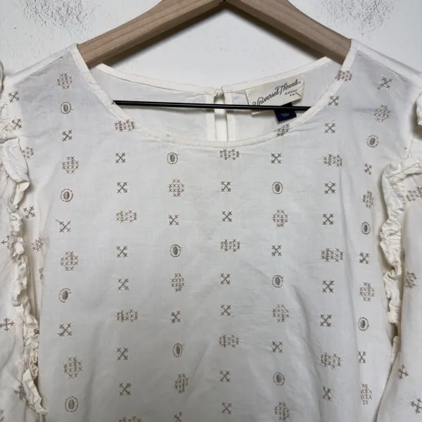 Universal Thread‎ Women 100% Cotton Peplum Top XXL White Embroidered Cottage - Image 5