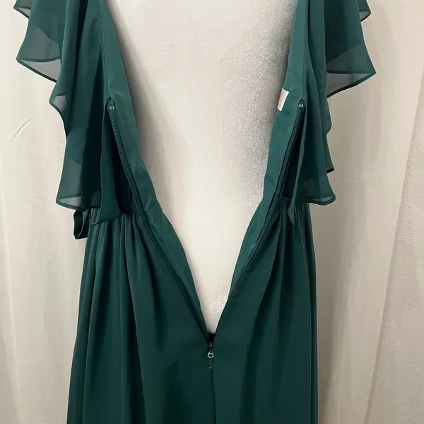 NWT JJ's House Chiffon Bridesmaid Dress Cascading Ruffles Sz 6 Dark Green 206476 - Image 10