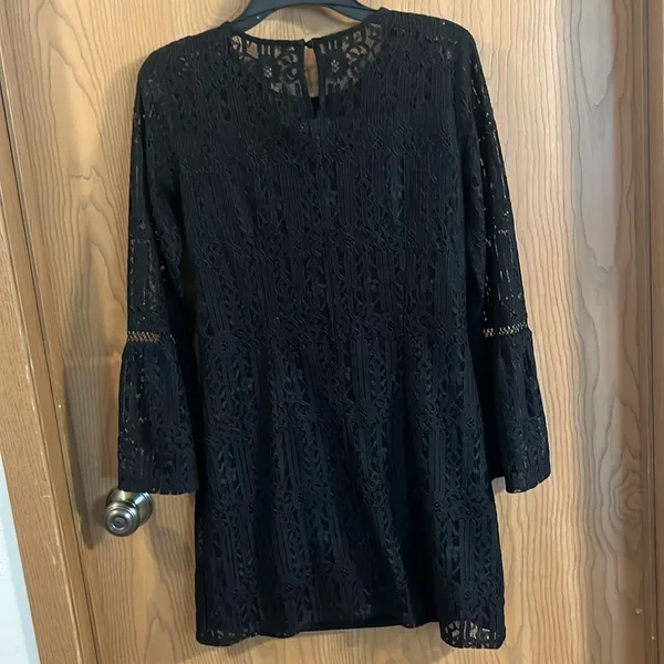 Xhilaration Goth Boho Style Midi Lace Dress with Bell Sleeves‎ Medium - Image 9