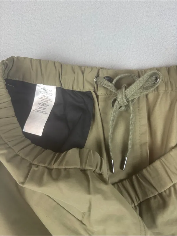 Vince Cotton Blend Parachute utility cropped Pants in olive-Khaki Size: XL - Image 6