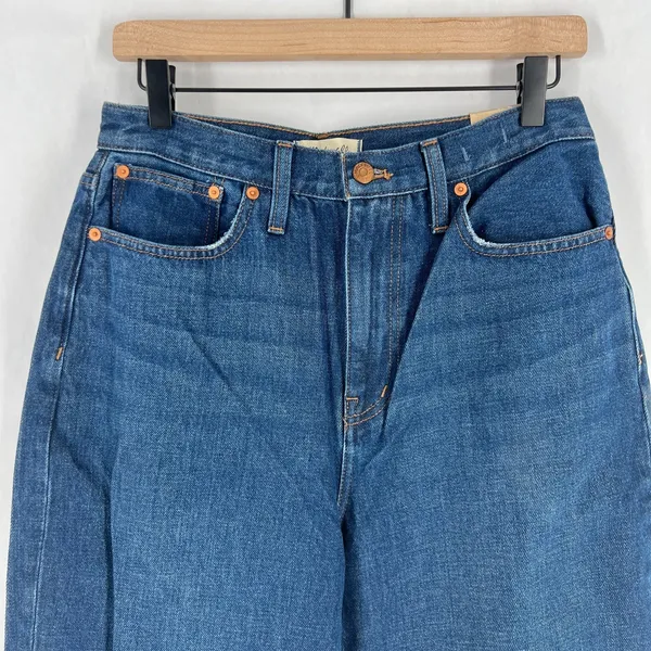 Madewell Baggy Straight Jeans Womens 28 Blue Denim Cotton Stretch High‎ Rise - Image 2