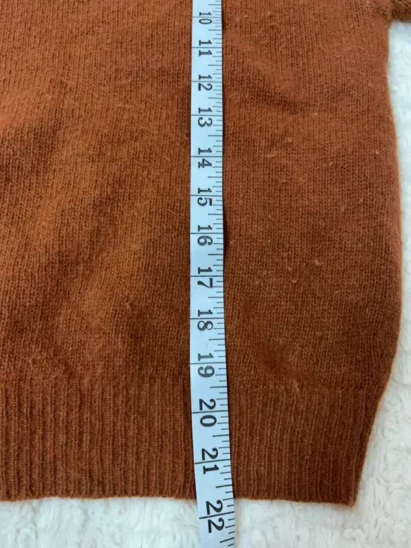 Cassidy Sweater Lambwool Angora Short Sleeve Brown Sz M - Image 10
