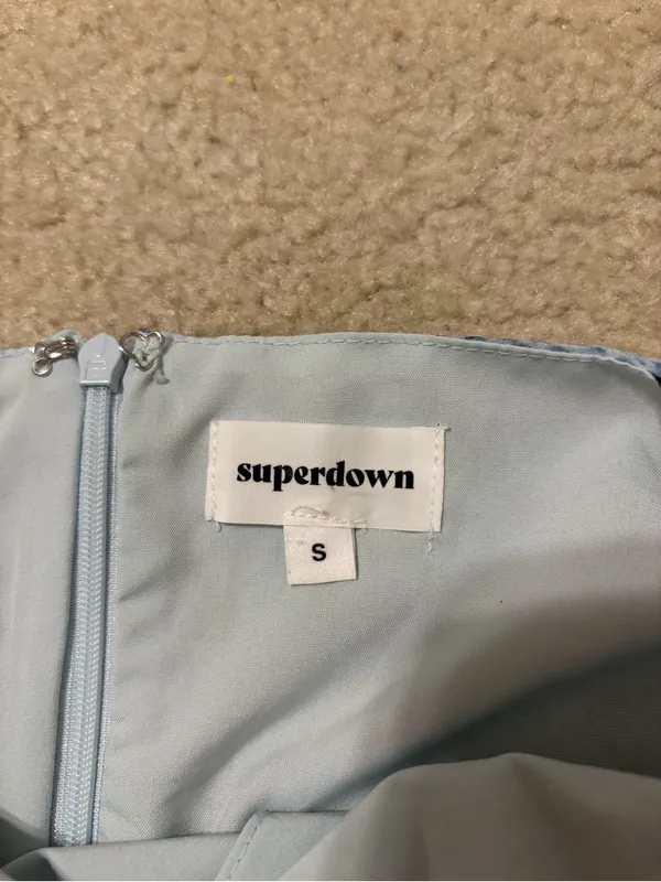 Superdown Light Blue Snakeskin Romper - Image 2