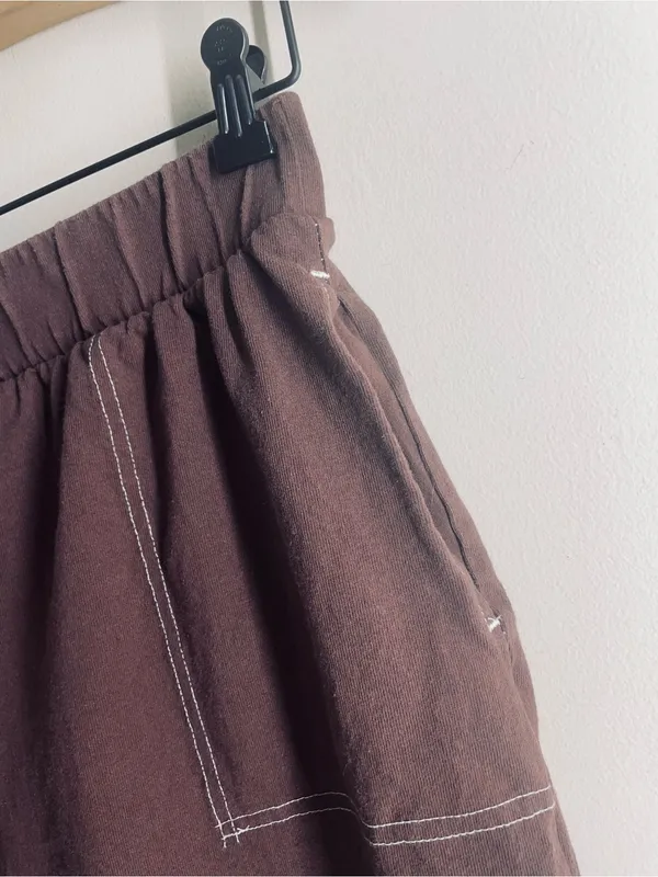 Free People FP Beach Strada Pull On Shorts Brown Cotton Contrast Stitch S - Image 5