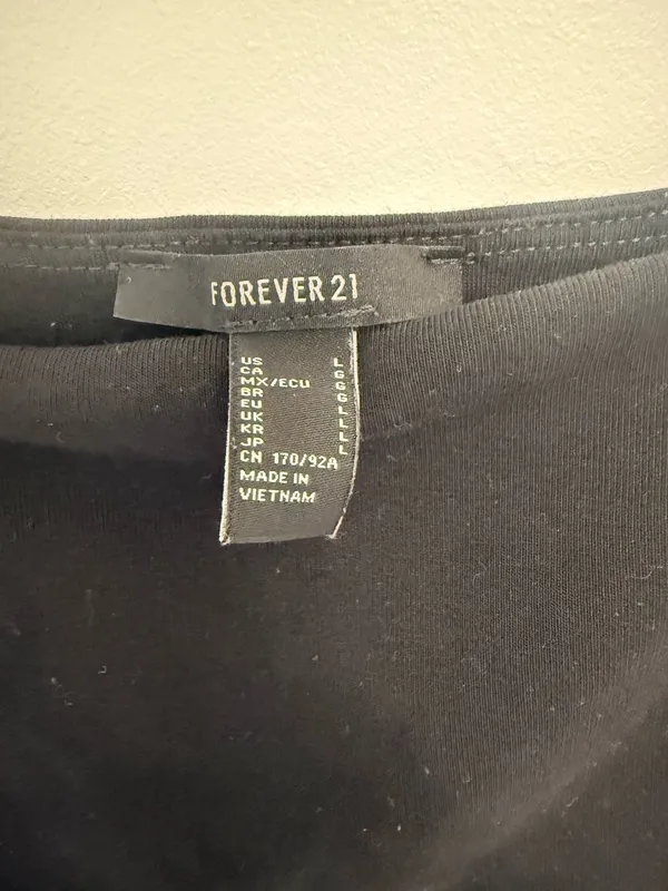 Forever 21 Black Crop Top Square Neck - Image 2