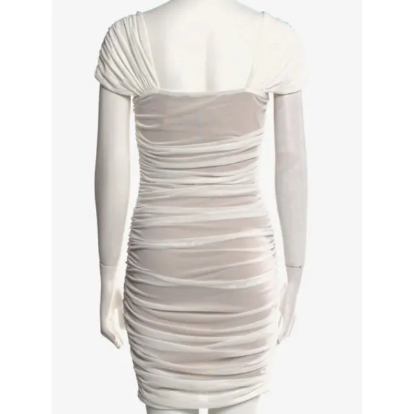 Elliatt BodyCon Ivory Ruched Draped Midi Dress size S - Image 5