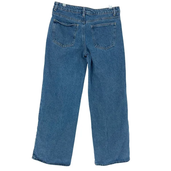 Edikted Wide Leg Denim Jeans Women's Size Medium‎ Blue 100% Cotton EUC - Image 2