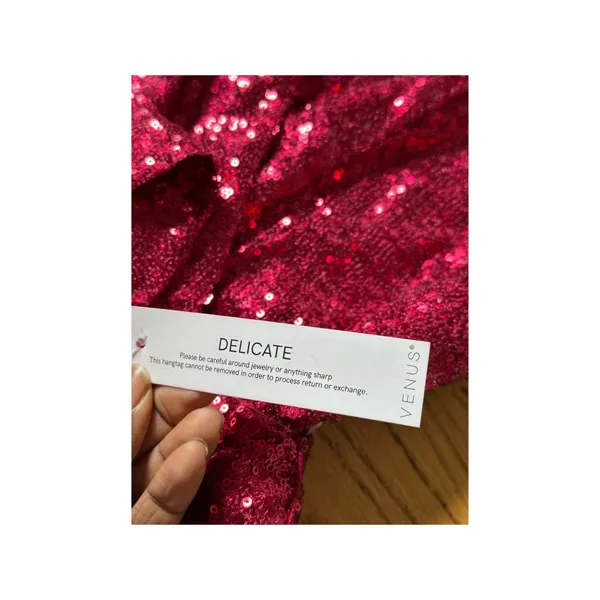 Venus Womens Sequin Romper V-Neck Spaghetti Strap Size L Sparkly Glam Party NEW - Image 6
