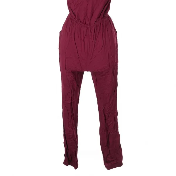Lulus Learning to Fly Burgundy Halter Jumpsuit Large Boho Festival - Image 6