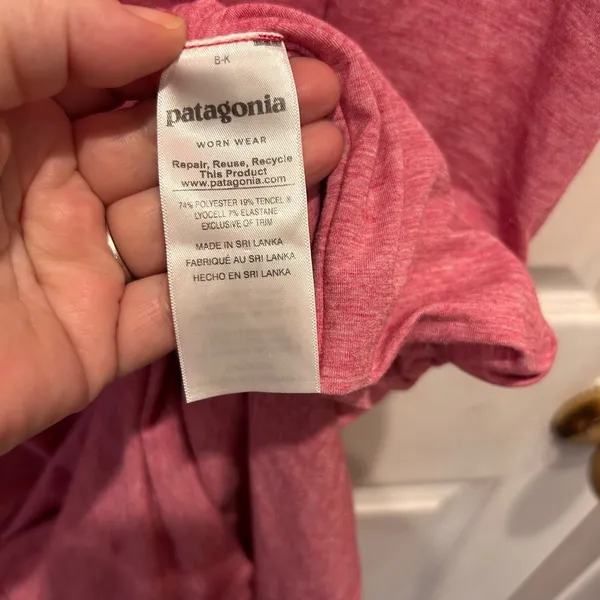 Patagonia Womens Glorya Active Dress Size L Pink Heathered Ruched‎ Athleisure - Image 6