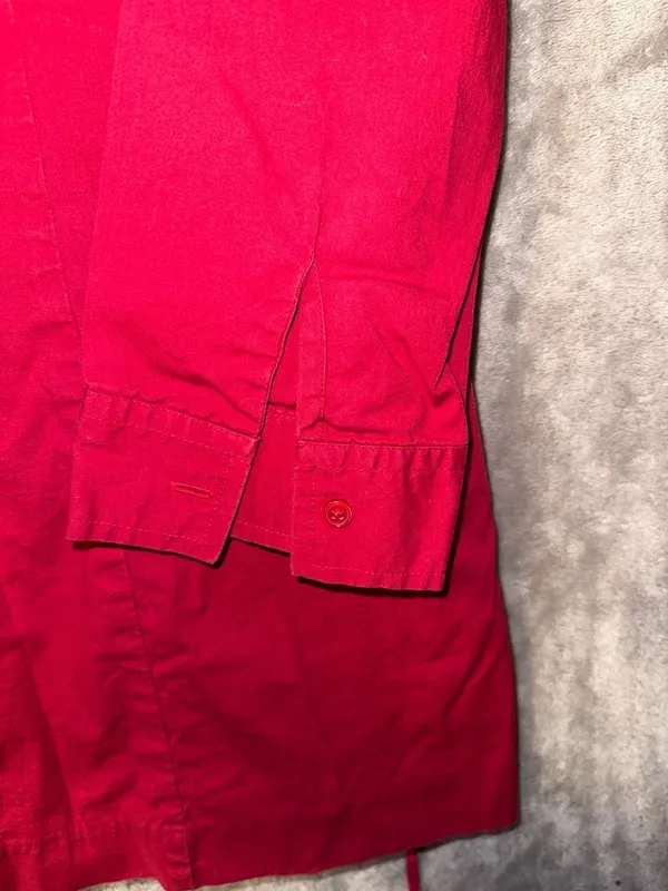 Motherhood Maternity Red Faux Wrap Tie-Front Long Sleeve Blouse - Image 4