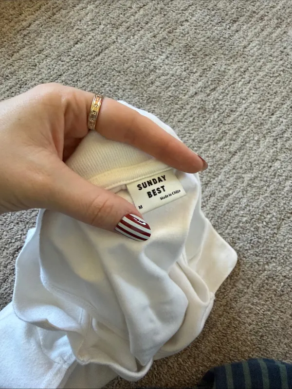 Aritizia Sunday Best Knox White Crop Polo Top - Image 3