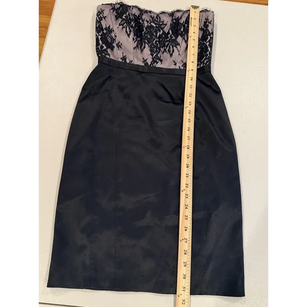 White House Black Market Dress Womens 2 Lace Satin Prom Party Going Out Travel - Image 5