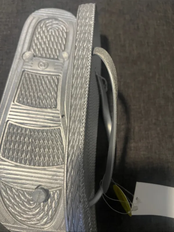 Capelli of New York Silver Glitter Flip Flop Sandals - Image 4