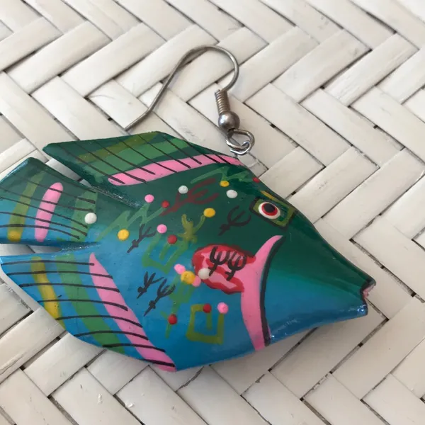 New vintage Hand painted wooden fish - Image 3