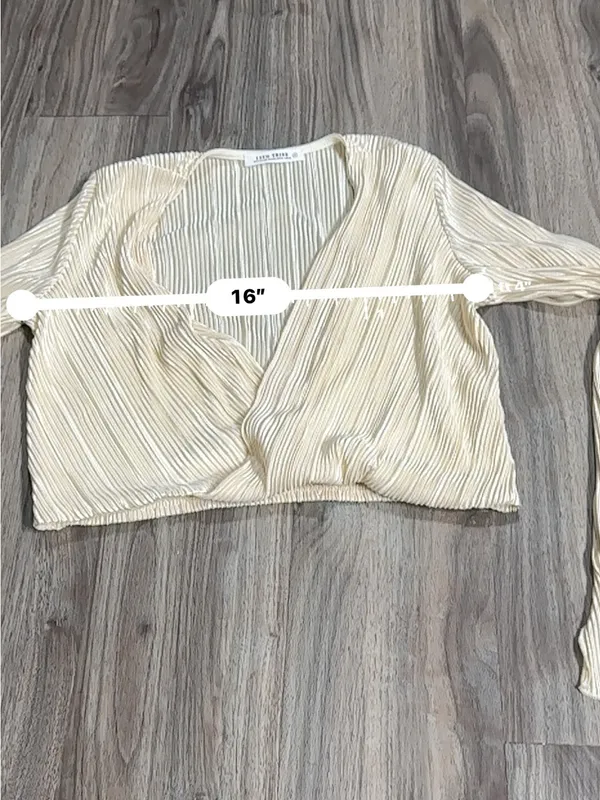 12th Tribe Cream Cropped Wrap Top - Image 10