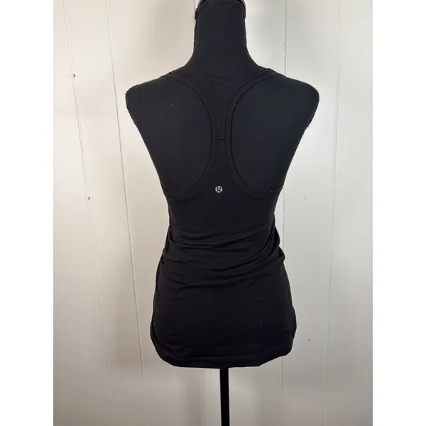 lululemon black tank top size 4 scoop‎ neck racerback - Image 3