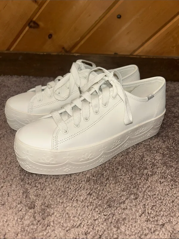 Keds triple up lace platform white sneakers - Image 2