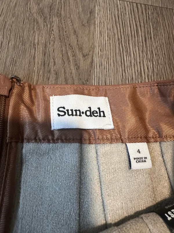 Aritzia Sunday Best brown leather mini skirt  - Image 2