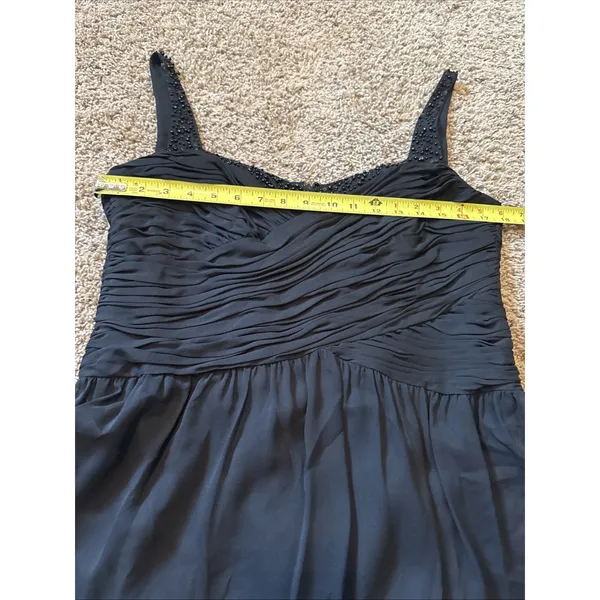 Vintage Jones New York 100% Silk Black Beaded Slip Dress Size 14 Whimsigoth - Image 5