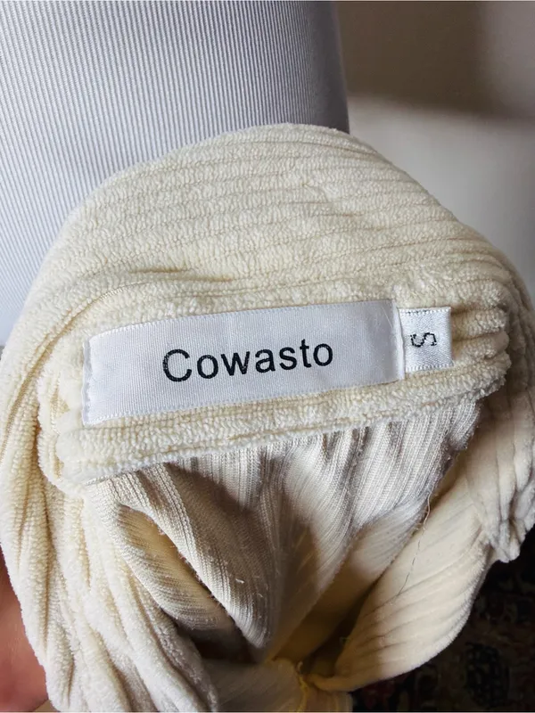 Cream Corduroy Oversized Boyfriend Fit Shacket - Image 3