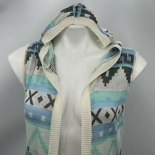 Say What medium native inspired print open cardigan hoodie - Image 2